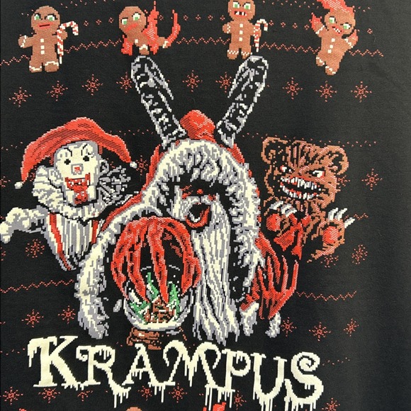 Krampus Ugly Gingerbread Christmas Sweatshirt, Cavity Colors  Mens, Small, Black - Picture 4 of 10